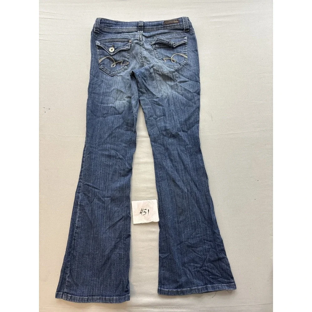 L.e.i. Ashley Trouble Flare Jeans Womens Juniors Size 9 Medium Wash Blue Denim